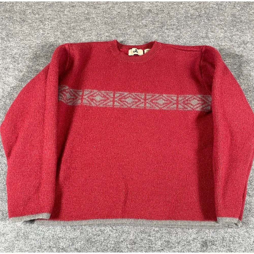 VTG EMS Eastern Mountain Sports Womens Medium Red Wool Short Nordic Heavy Hiking